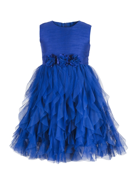 Toy Balloon kids Girls Blue Solid Fit and Flare Dress