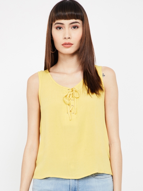 

Ginger by Lifestyle Women Mustard Yellow Solid Top