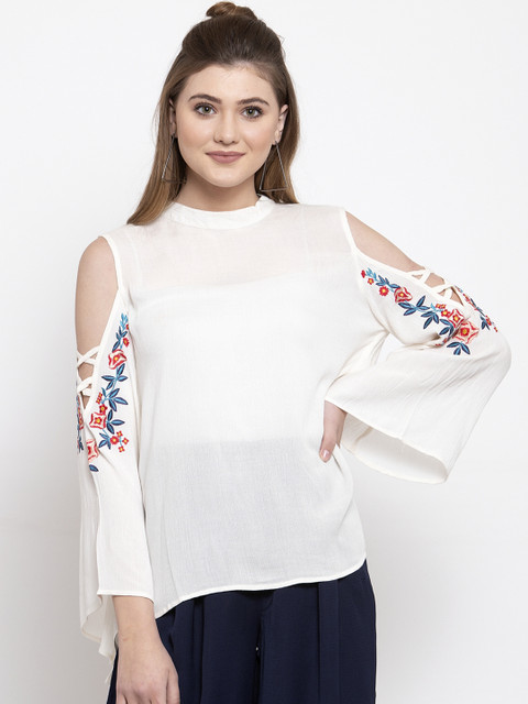 

Gipsy Women White Printed Top