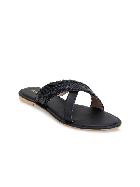 

SCENTRA Women Black Textured Open Toe Flats