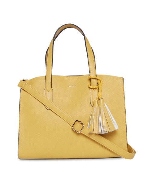 

ALDO Yellow Solid Handheld Bag