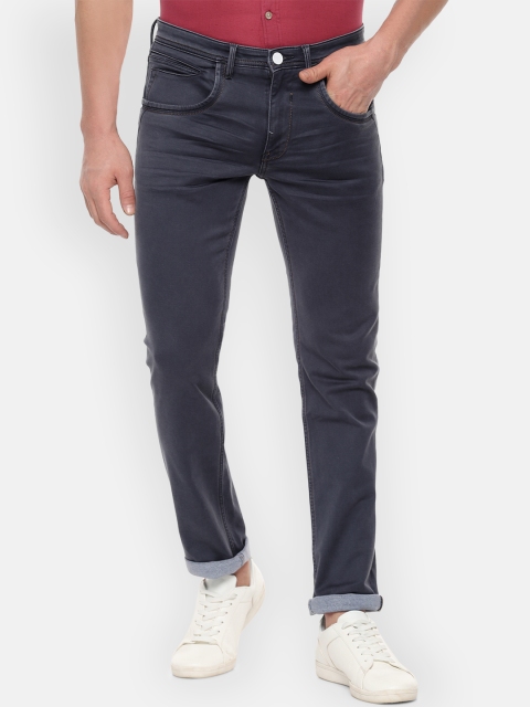 

V Dot Men Grey Slim Fit Mid-Rise Clean Look Stretchable Jeans