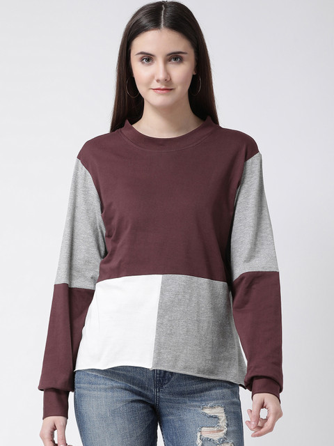 

Aayna Women Brown Colourblocked Pure Cotton Top