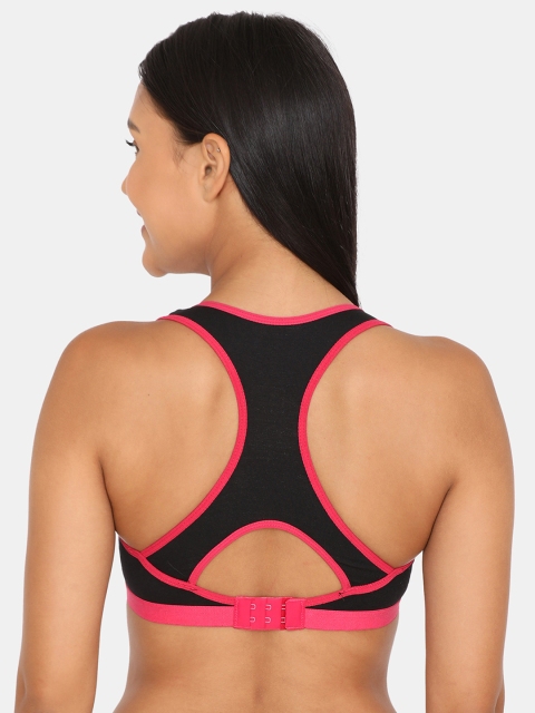 

Zivame Black Solid Non-Wired Non Padded Sports Bra PY010040J1