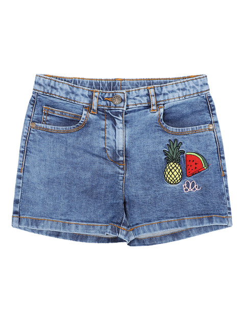 

ELLE Girls Blue Solid Regular Fit Denim Shorts