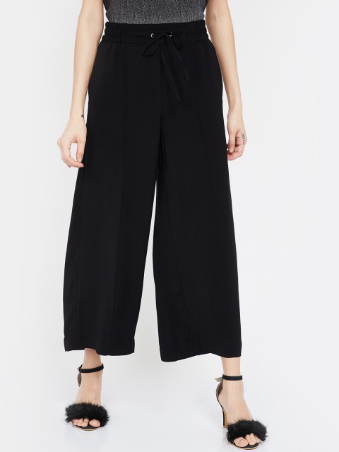 

CODE by Lifestyle Women Black Regular Fit Solid Parallel Trousers