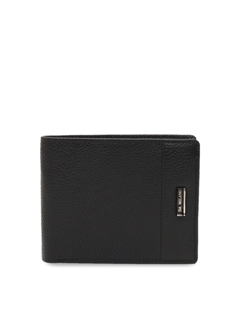 

Da Milano Men Black Solid Leather Two Fold Wallet