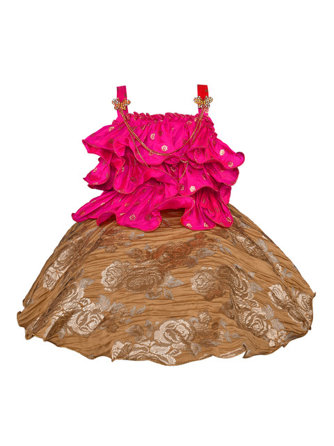 

Wish Karo Girls Pink Embellished Fit and Flare Dress