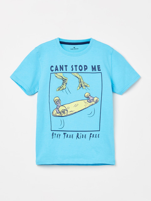 

Fame Forever by Lifestyle Boys Blue Printed Round Neck T-shirt