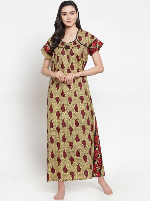 

Secret Wish Yellow & Red Printed Nightdress NT-E194-792