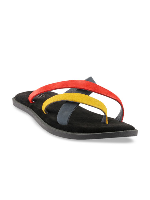 

SKO Men Red & Yellow Comfort Sandals