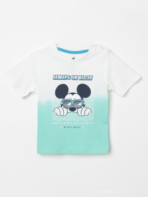 

Juniors by Lifestyle Infant Green & White Colourblocked Round Neck T-shirt