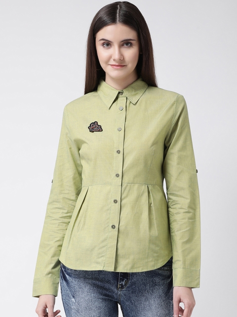 

Aayna Women Green Relaxed Regular Fit Solid Casual Shirt