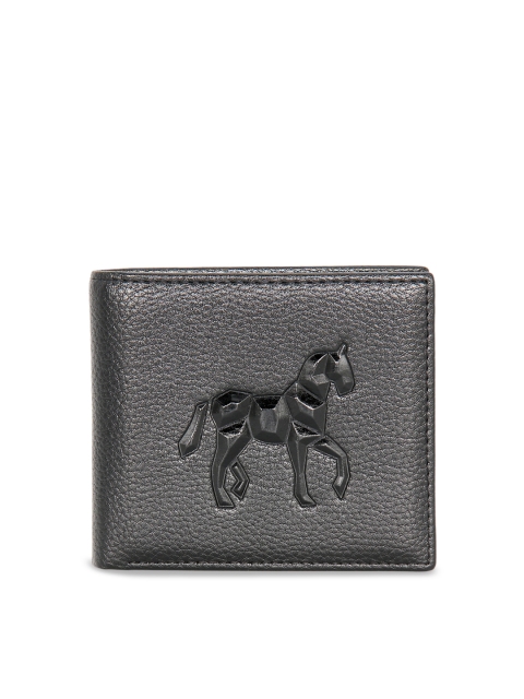 ESBEDA Men Black Solid Two Fold Wallet