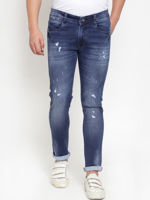 

Rodamo Men Blue Slim Fit Mid-Rise Low Distress Stretchable Jeans