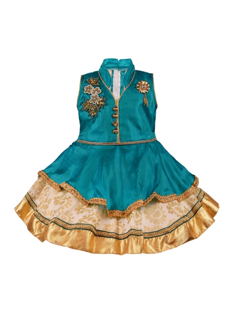 

Wish Karo Girls Sea Green Embellished Fit and Flare Dress