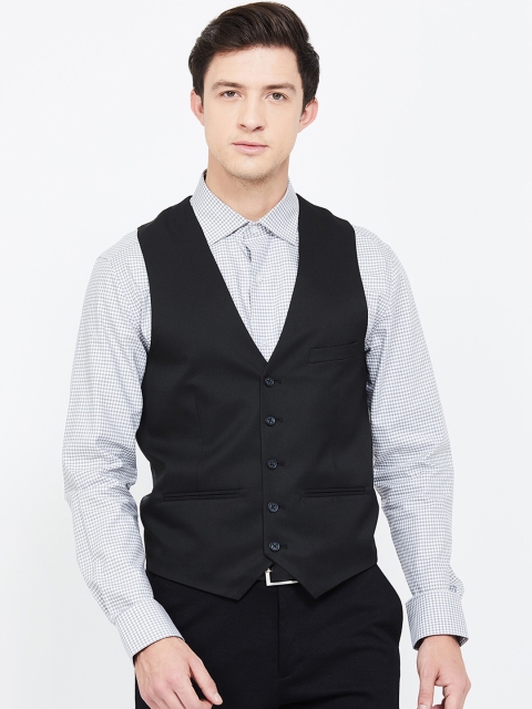 

CODE by Lifestyle Men Black Solid Woven Waistcoat