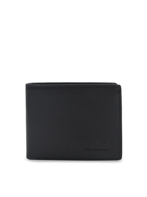 

Da Milano Men Black Solid Leather Two Fold Wallet