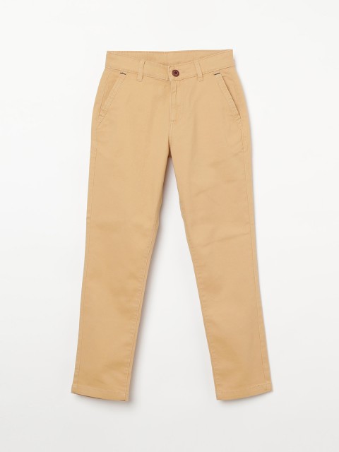 

Bossini Boys Beige Regular Fit Solid Regular Trousers