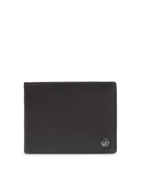 

Da Milano Men Black Solid Two Fold Leather Wallet