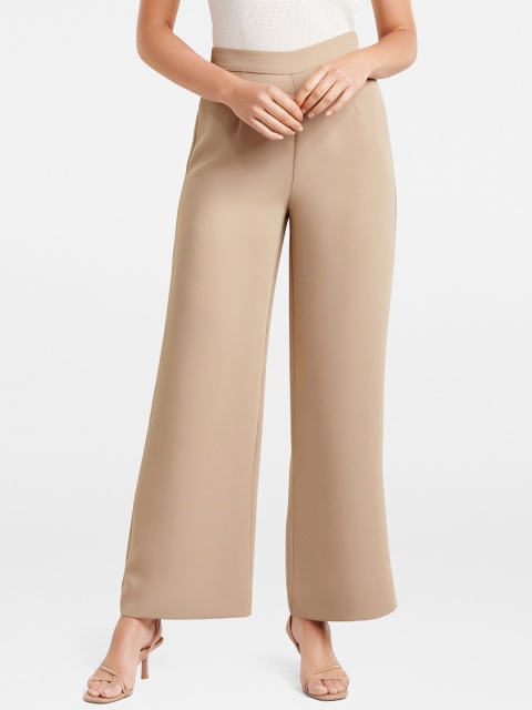 

Forever New Women Nude-Coloured Loose Fit Solid Culottes