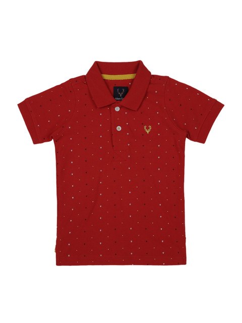 

Allen Solly Junior Boys Red Printed Polo Collar T-shirt
