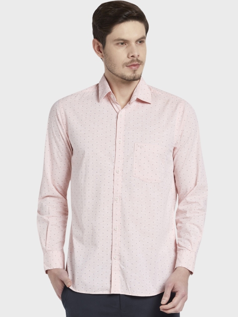 

ColorPlus Men Pink Tailored Fit Printed Casual Shirt