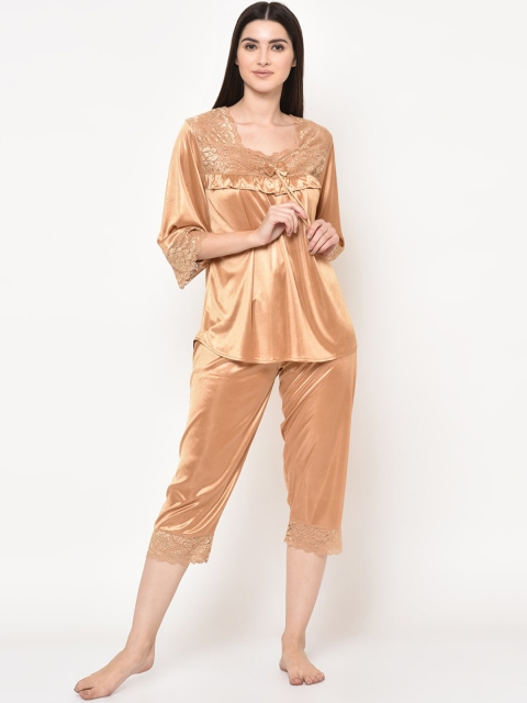 

Da Intimo Women Brown Solid Night suit