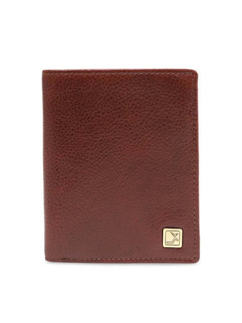 

Da Milano Men Brown Solid Two Fold Leather Wallet