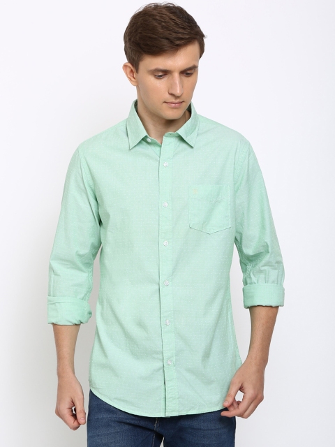 

TED HARBOR Men Green Slim Fit Solid Casual Shirt