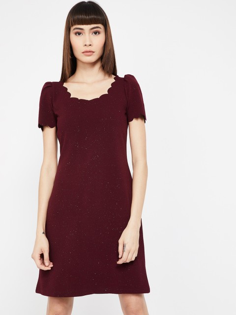 

CODE by Lifestyle Women Burgundy Embellished Sheath Dress