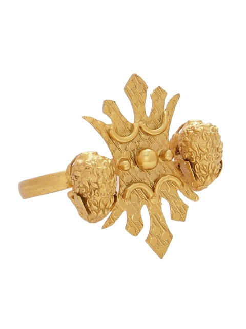

NITAARA 18kt Gold-Plated Crown Lusture Double Finger Ring