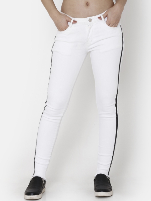 

ZHEIA Women White Skinny Fit Mid-Rise Clean Look Jeans