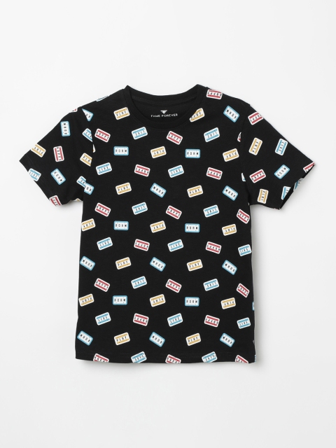 

Fame Forever by Lifestyle Boys Black Printed Round Neck T-shirt