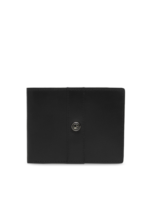 

Da Milano Men Black Solid Leather Two Fold Wallet