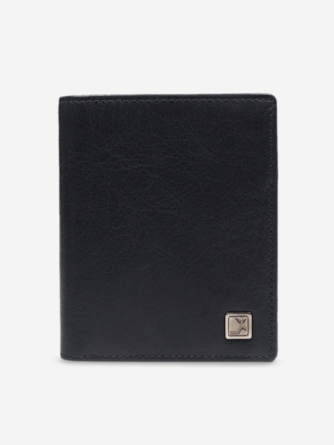 

Da Milano Men Black Solid Two Fold Leather Wallet