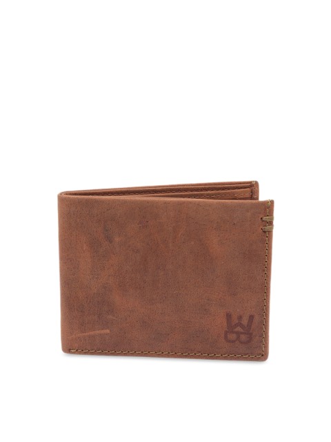 

WELBAWT Men Brown Leather Solid Two Fold Wallet