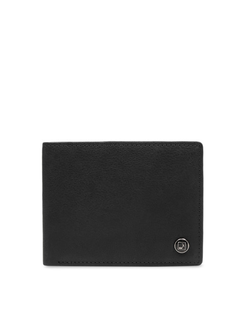 

Da Milano Men Black Solid Two Fold Leather Wallet