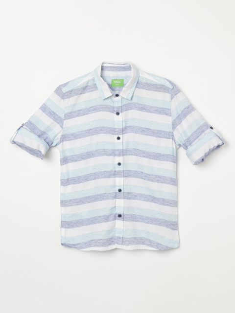 

Bossini Boys White Regular Fit Striped Casual Shirt