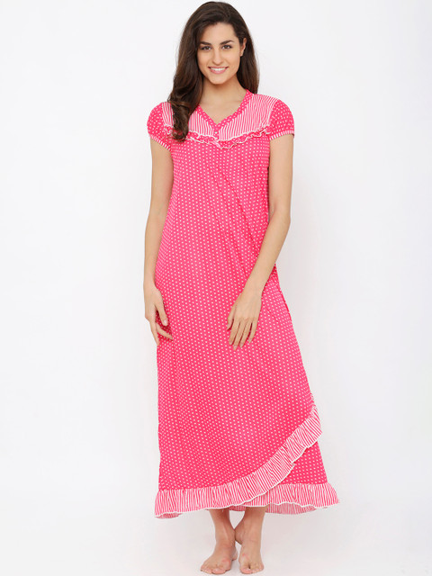 

Pretty Awesome Pink Printed Nightdress