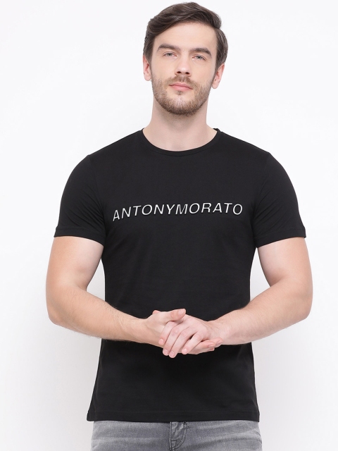 

Antony Morato Men Black Printed Round Neck T-shirt