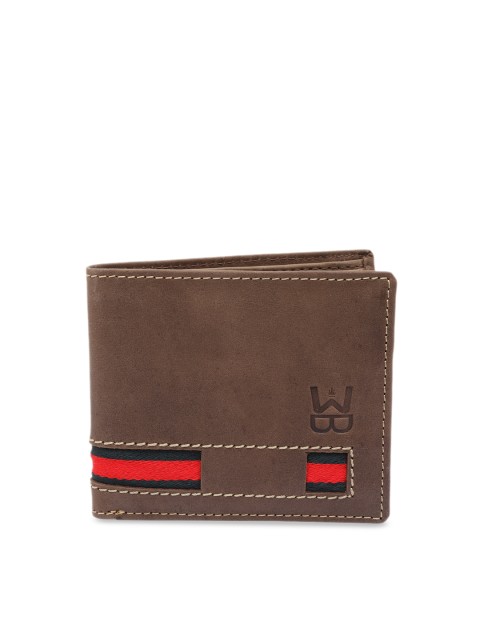 

WELBAWT Men Brown Solid Leather Two Fold Wallet