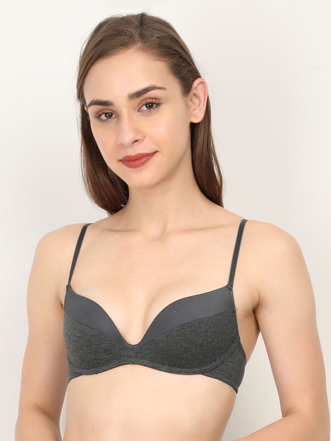 

WOMENSECRET Grey Solid Non-Wired Non Padded Push-Up Bra