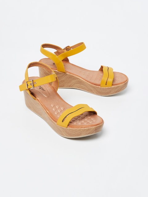 

Ginger by Lifestyle Women Mustard Yellow Solid Heels