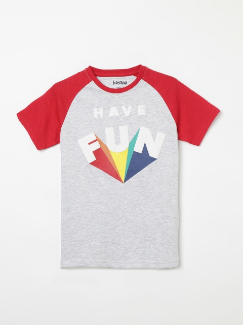 

Bossini Boys Grey & Red Printed Round Neck T-shirt