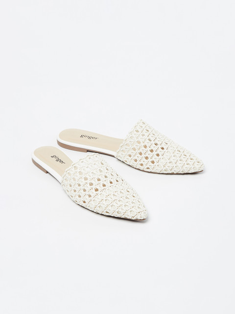 

Ginger by Lifestyle Women White Mules