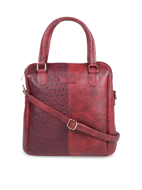 

HORRA Maroon Textured Handheld Bag