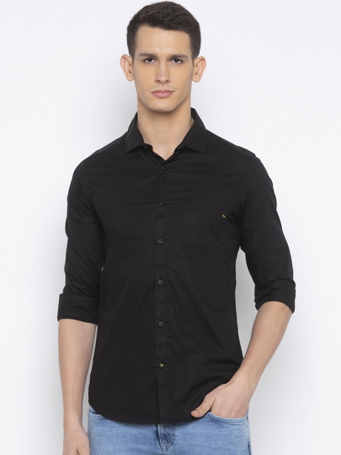 

SPYKAR Men Black Slim Fit Solid Casual Shirt
