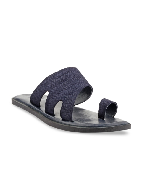 

SKO Men Blue Suede Comfort Sandals