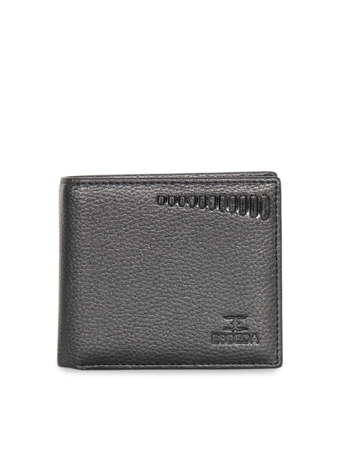 

ESBEDA Men Black Solid Two Fold Wallet